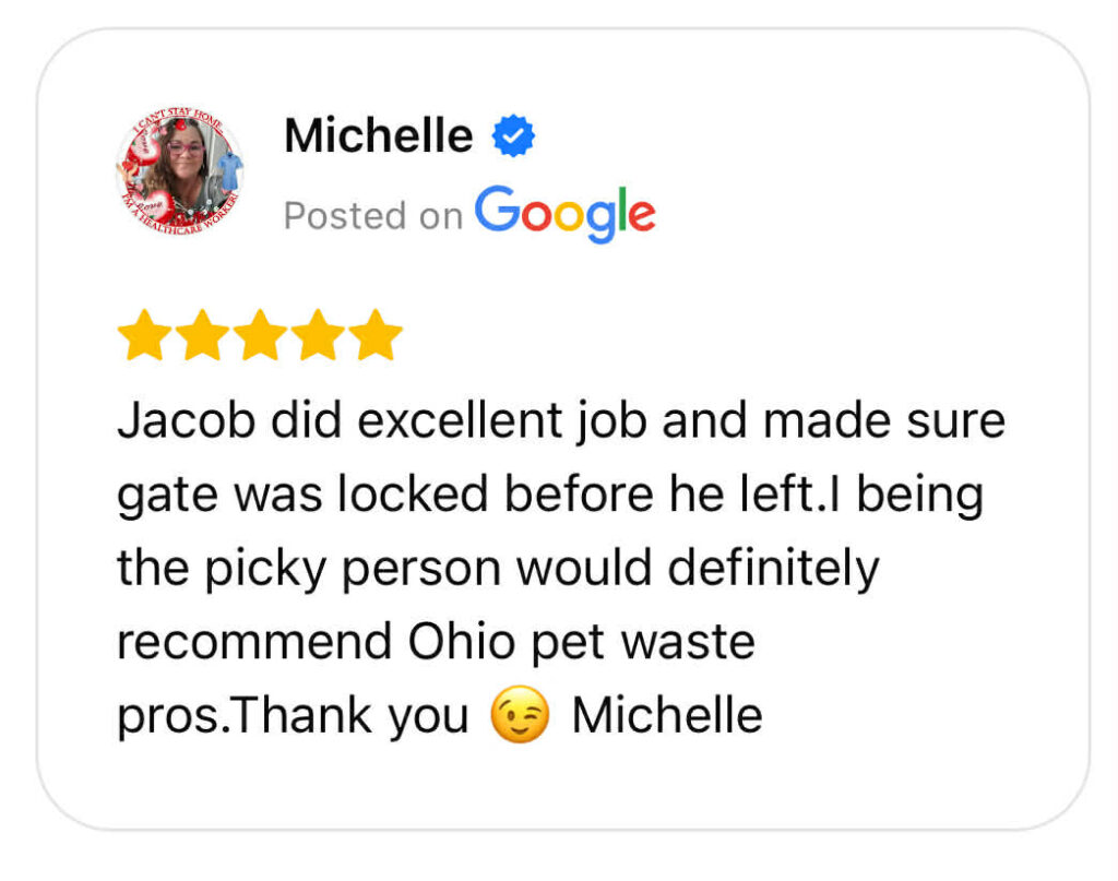 pet waste removal service described as excellent